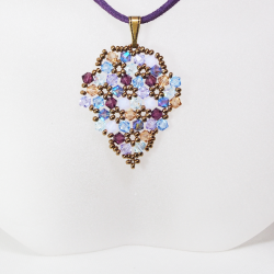 Pendant 30cm - Shea Grapes-Purple Suedine - Pendant 30cm - Laiton bronze